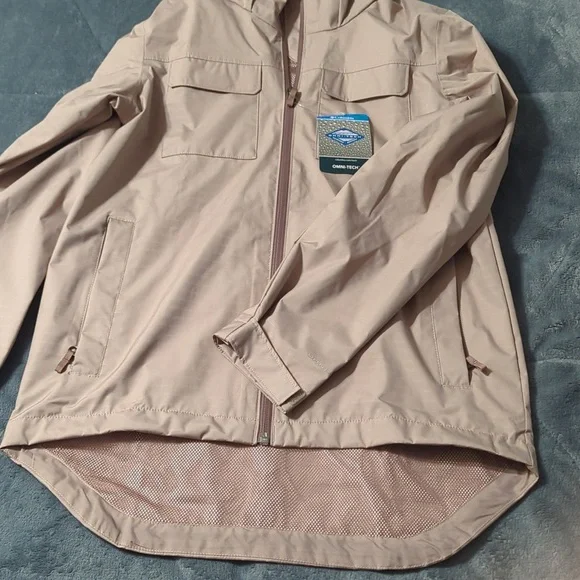 BNWT Columbia Pink Windbreaker Bedder Park Jacket Hood Youth Large - Picture 3 of 3